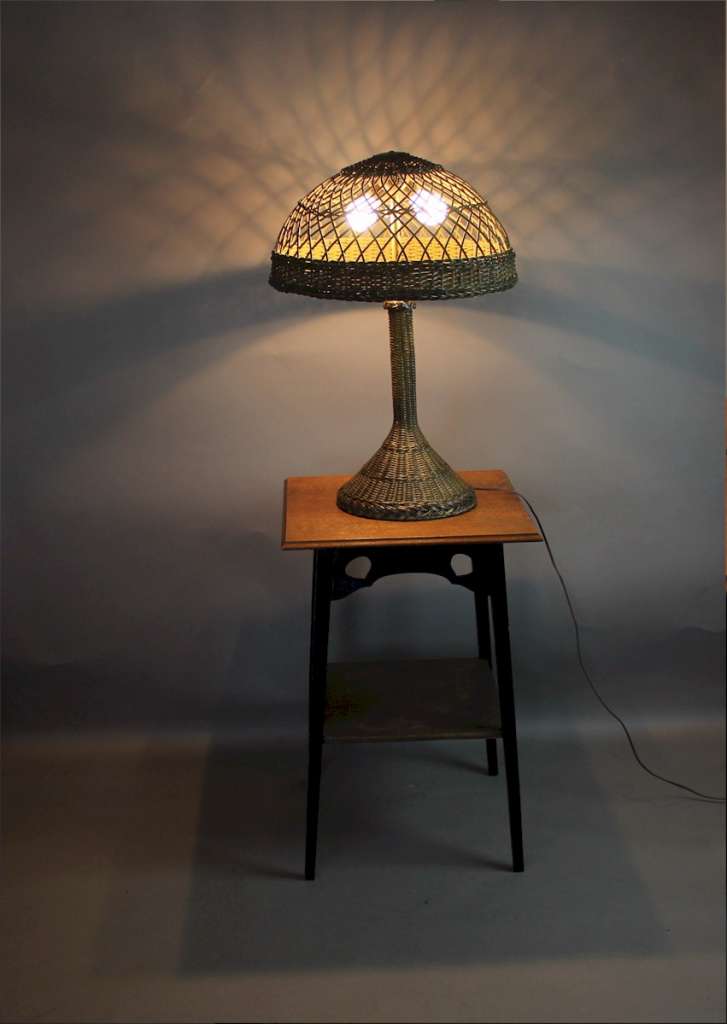 Large wicker table lamp c1920's Latest Stock Art Furniture