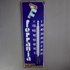 Ferrania enamel advertising thermometer sign