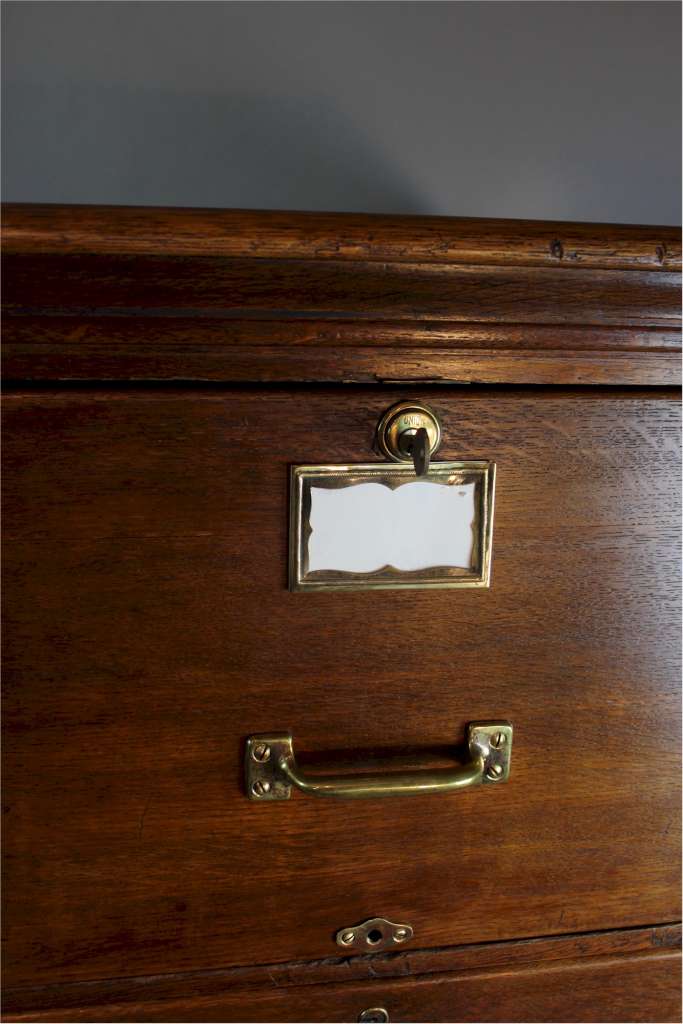 Vintage extra wide oak four drawer filing with brass handles Latest Stock Art Furniture