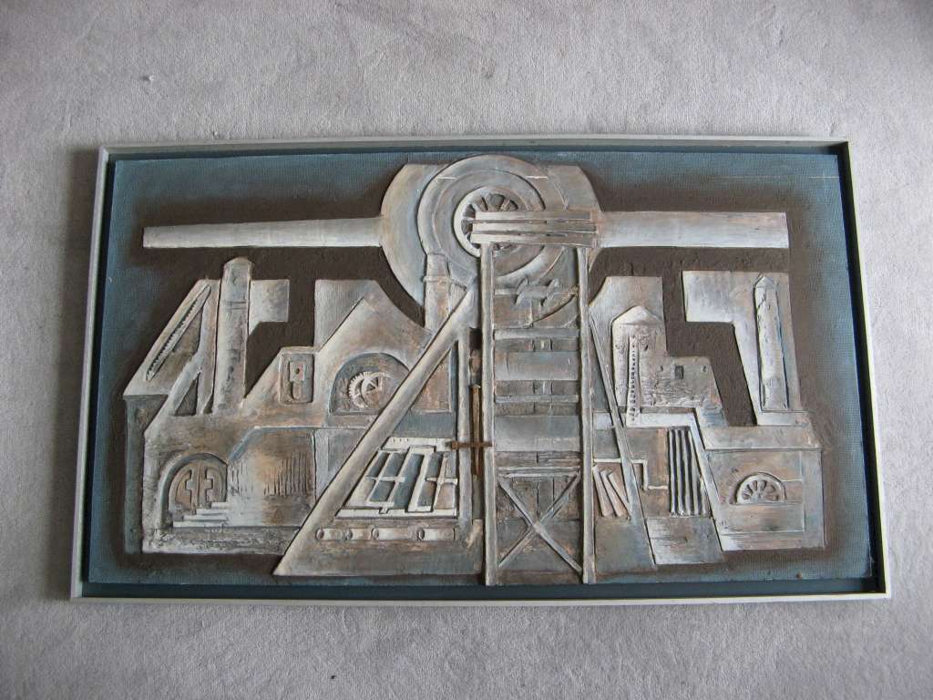 1970's  abstract plaster relief picture . Relief No 17 by Betty D Shadwell 1977
