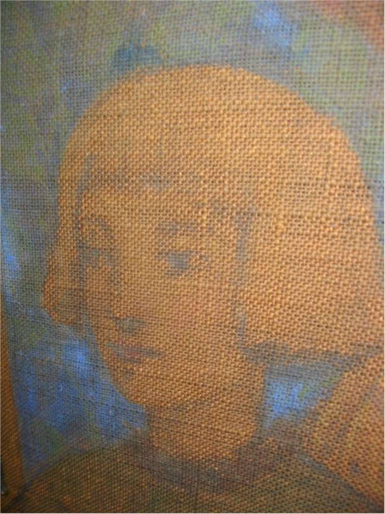 Stunning Arts and Crafts painted three fold bedroom screen