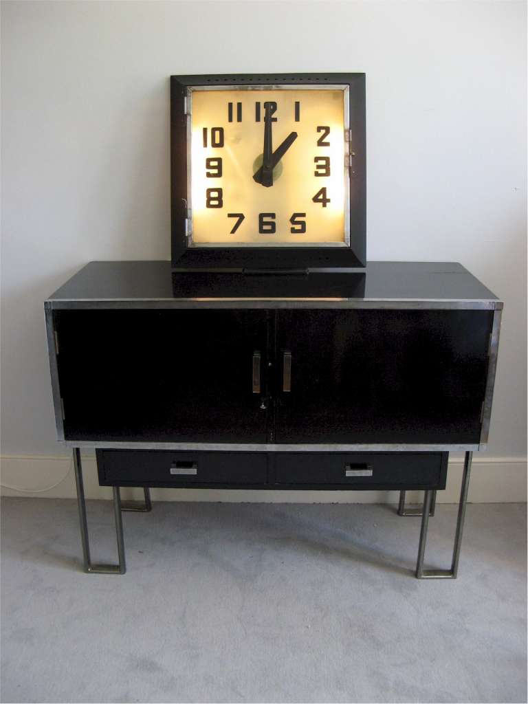 Art Deco REX Cinema clock with frosted illuminated glass dial . Movement replaced with top quality q