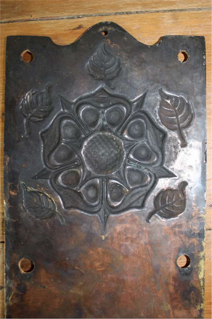 Pair of arts and crafts brass finger plates