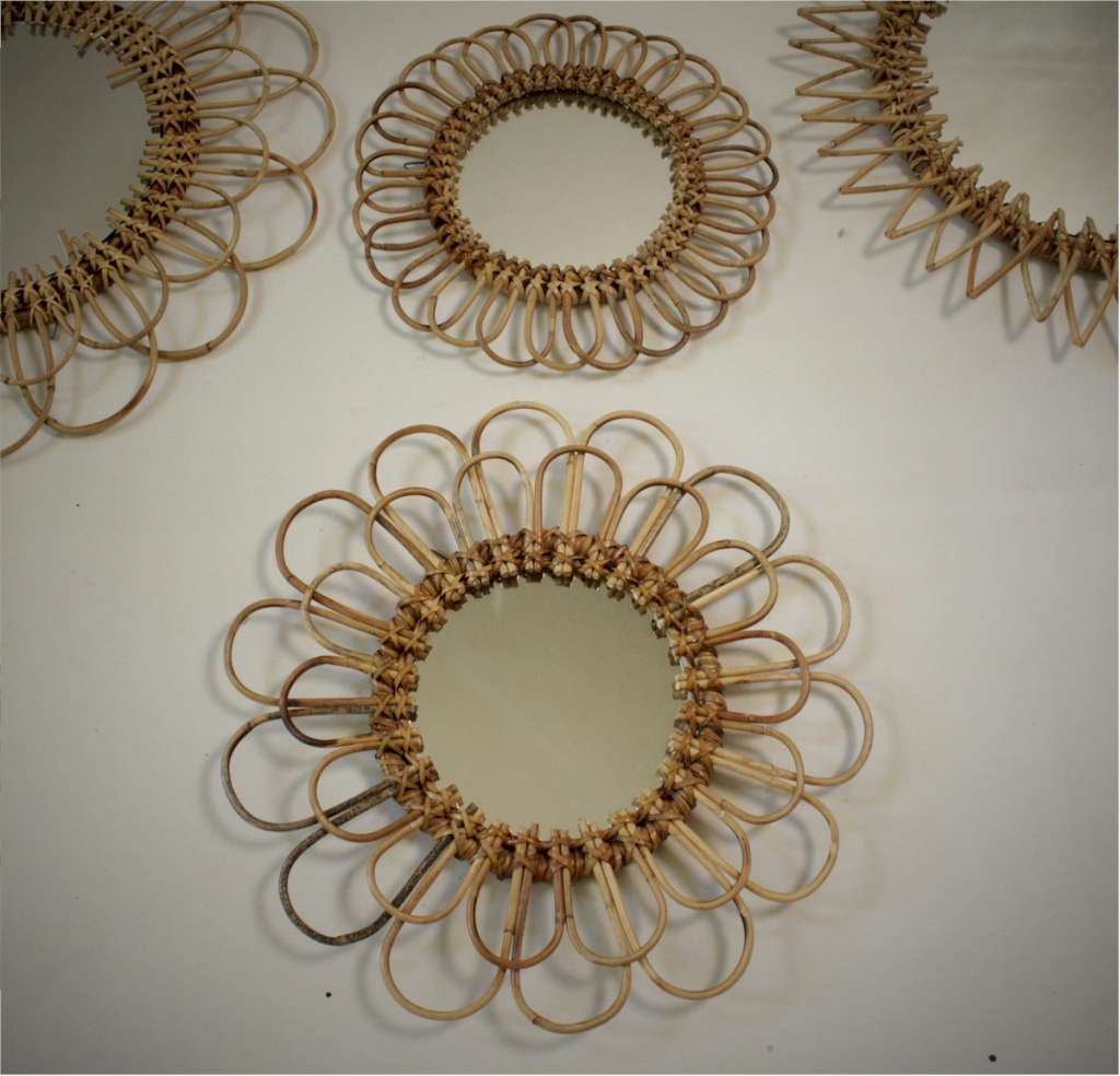 Wicker wall mirrors