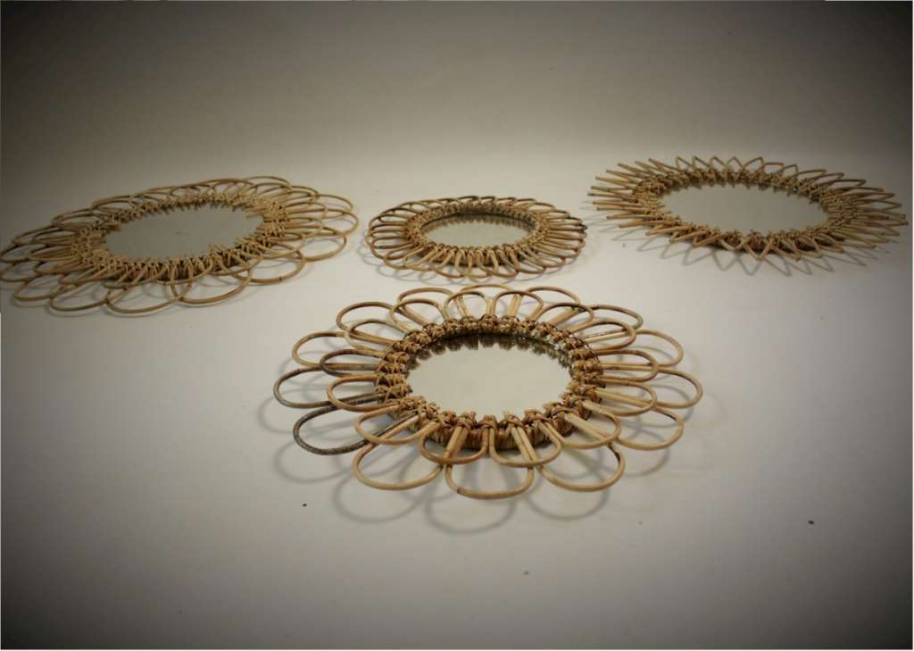 Wicker wall mirrors
