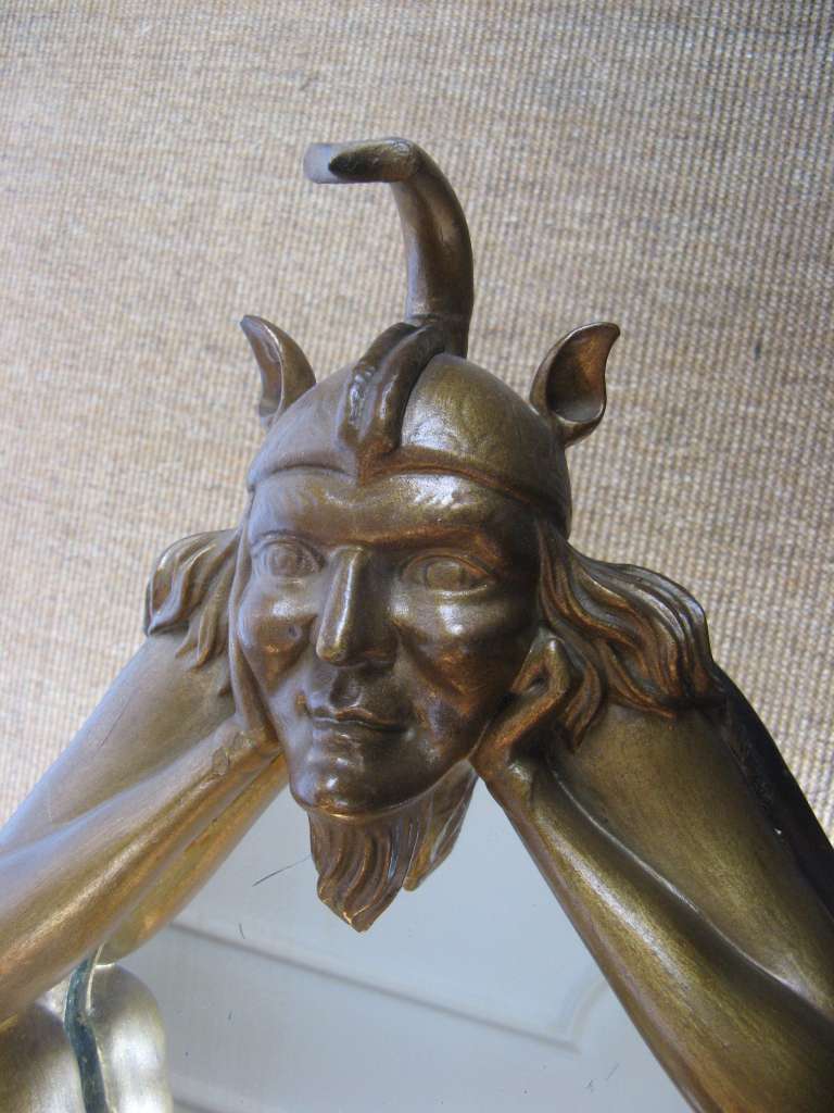 Mephistopheles carved framed mirror by William Shannon