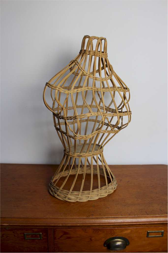 Wicker female torso shop fitting