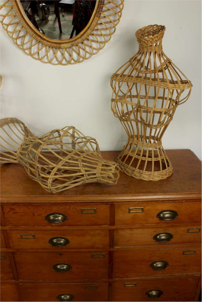 Wicker female torso shop fitting