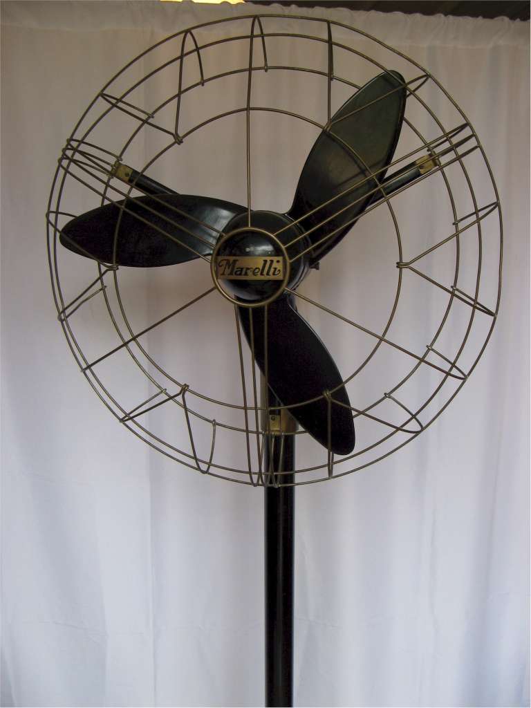 Marelli floor fan in black .Italian industrial design c1950