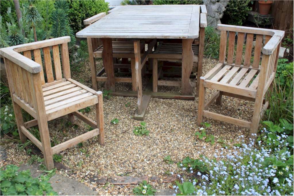  Rare six seater garden set wrap round chairs