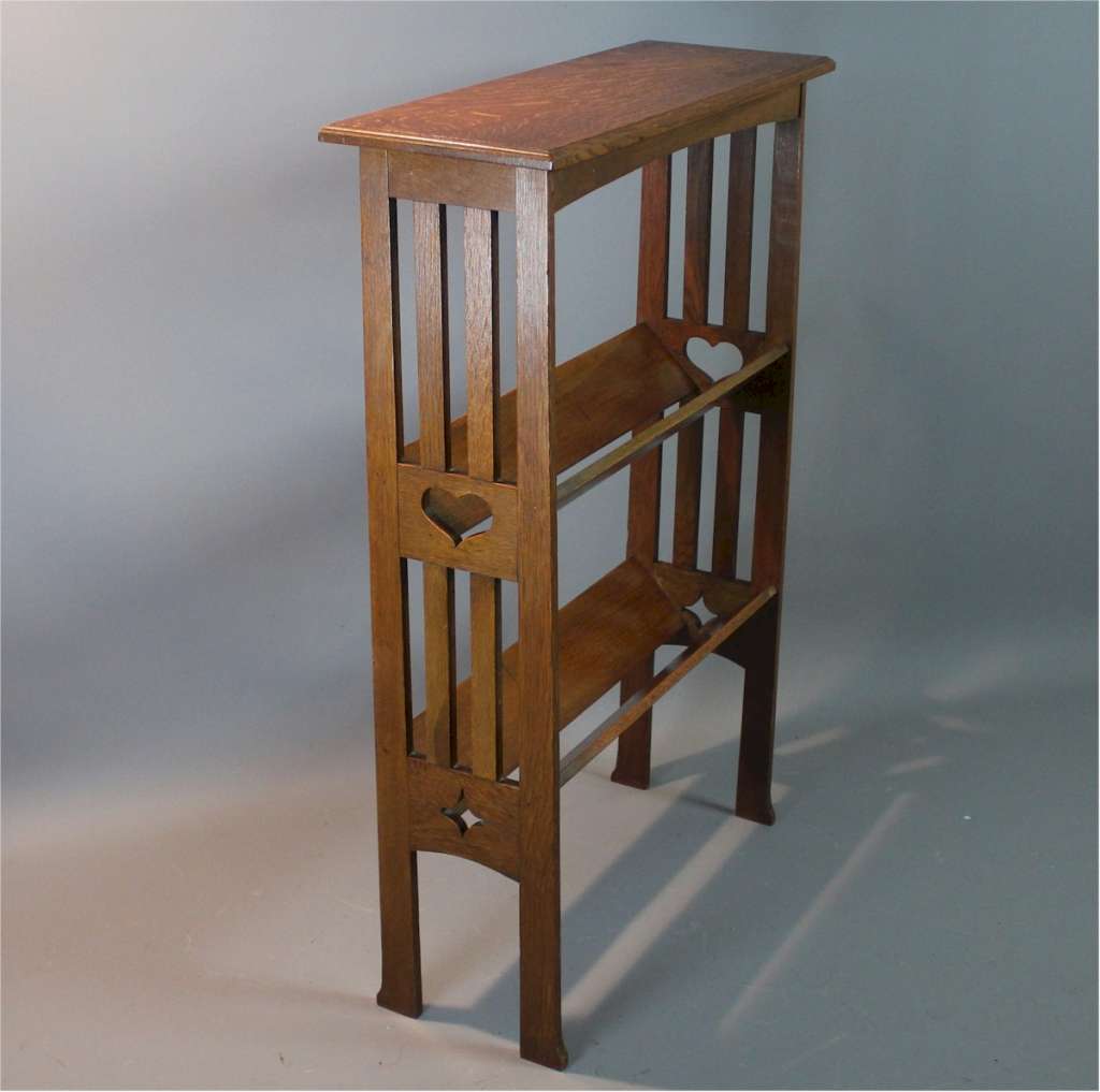Arts and Crafts oak book trough c1900.