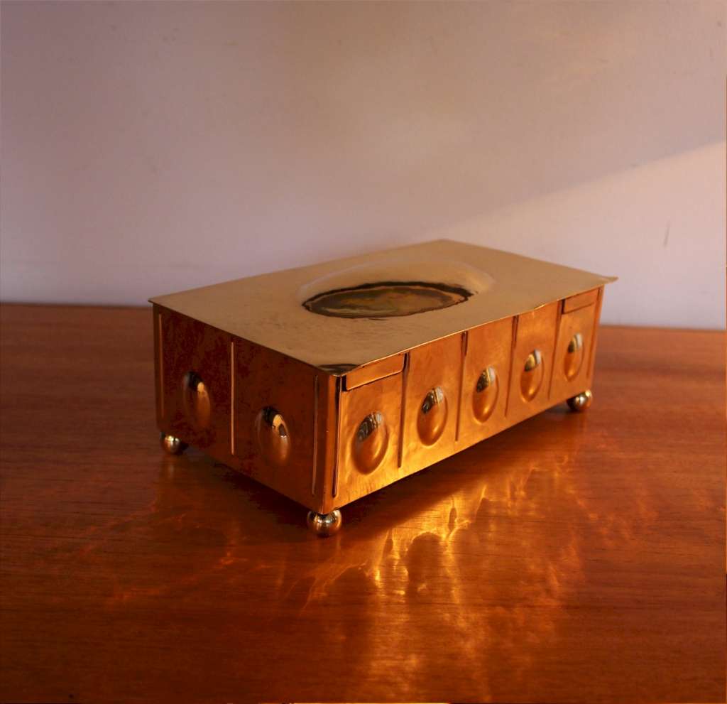 arts and Crafts brass casket