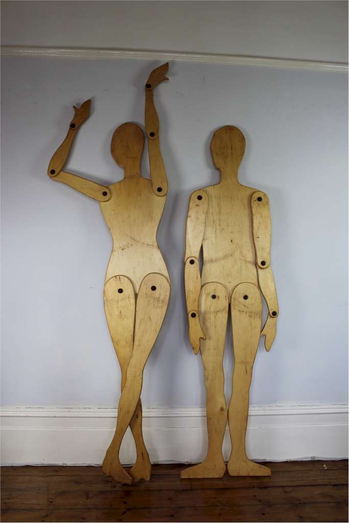 Pair of interesting articulated models of male and female