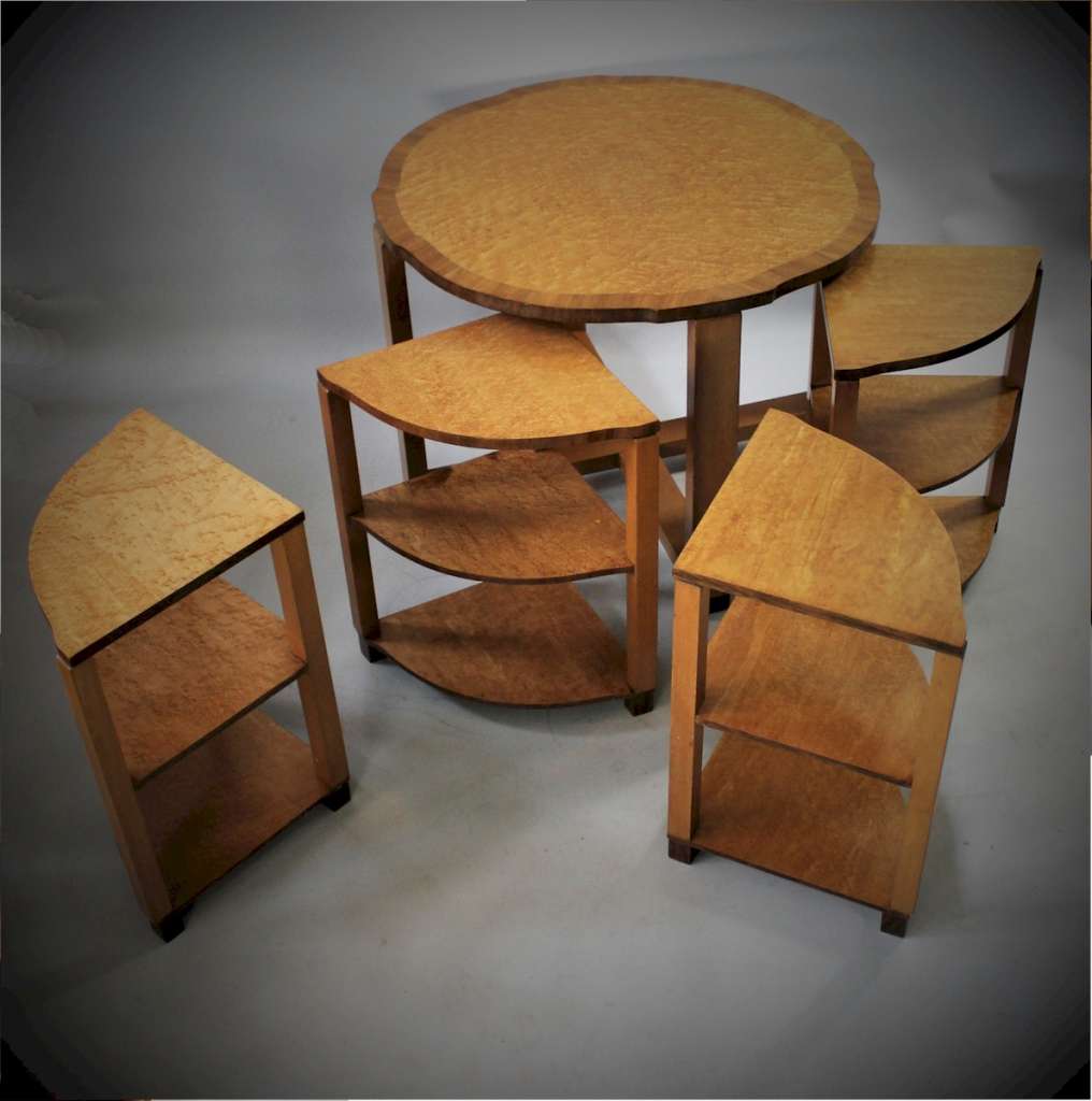 Art Deco nest of five tables.