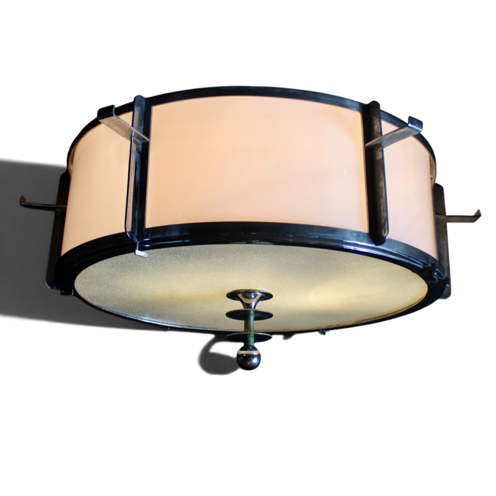 Large Art Deco chrome ceiling light