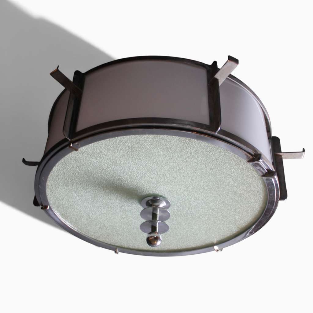 Large Art Deco chrome ceiling light