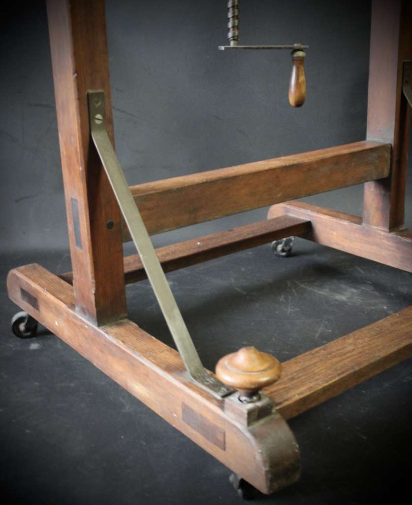 Antique artists easel in oak