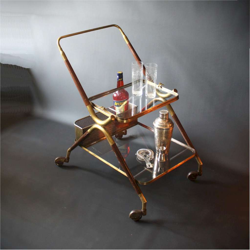 Mid-century Drinks Trolley attributed to Cesare Lacca, Italy c.1950s