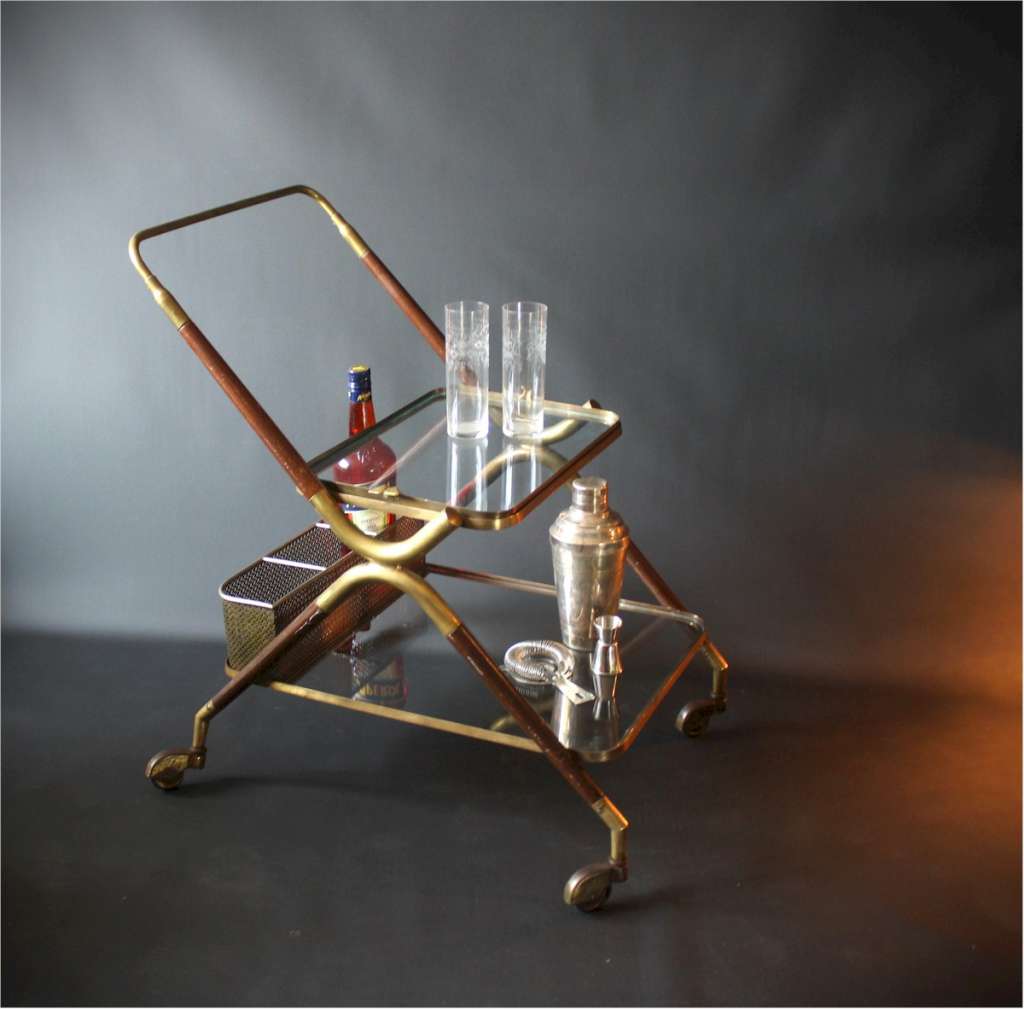 Mid-century Drinks Trolley attributed to Cesare Lacca, Italy c.1950s