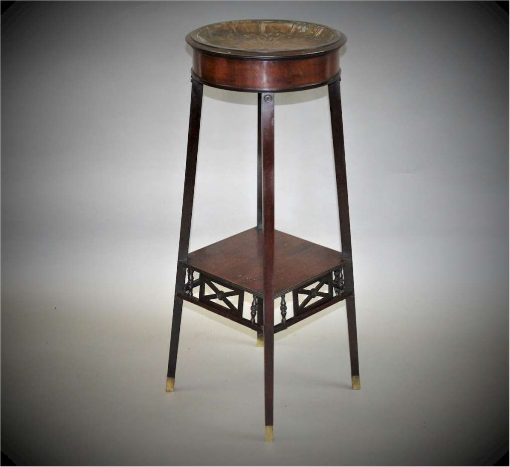 Aesthetic Movement planter with brass feet