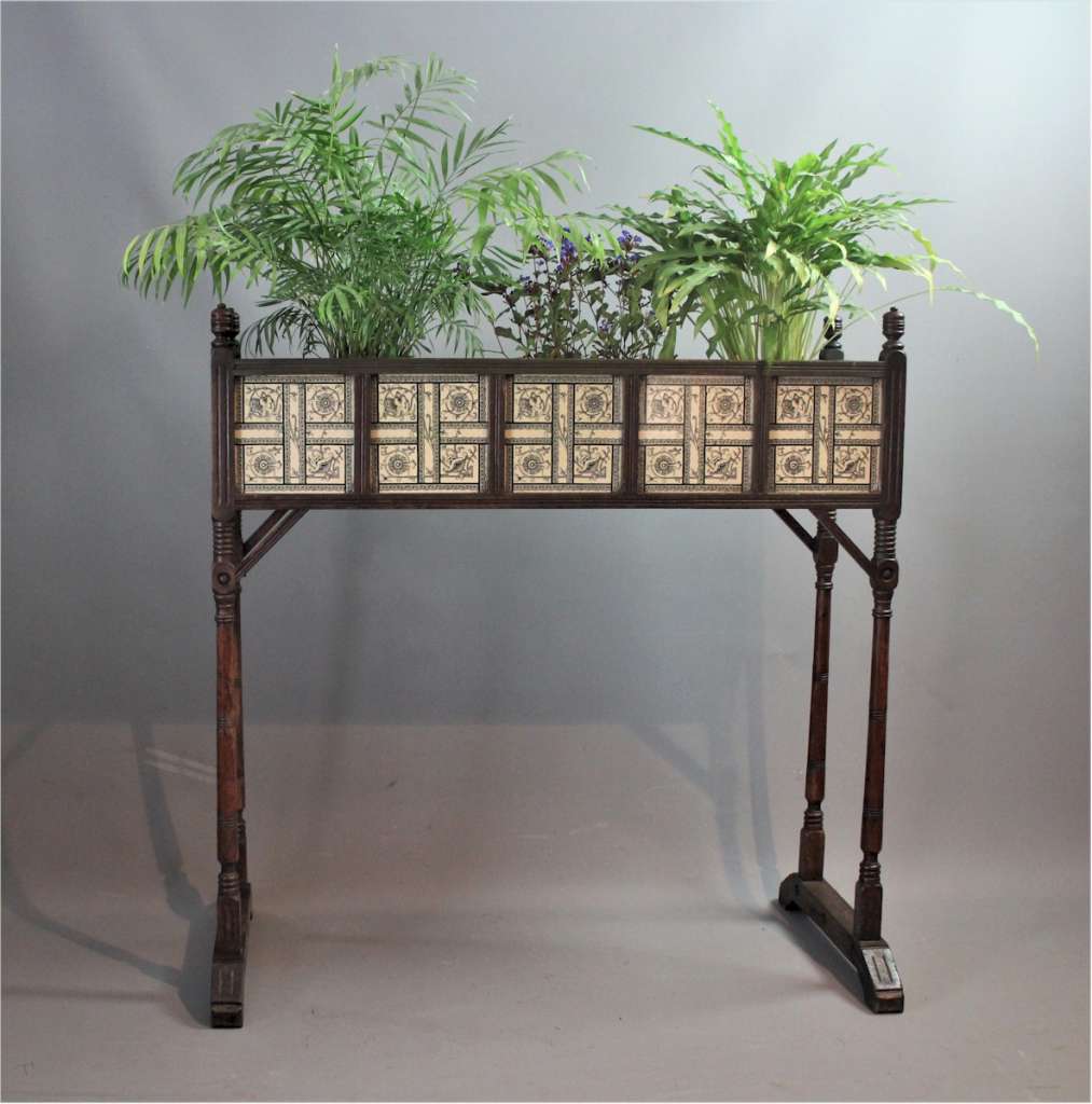 Aesthetic Movement planter with tiled front