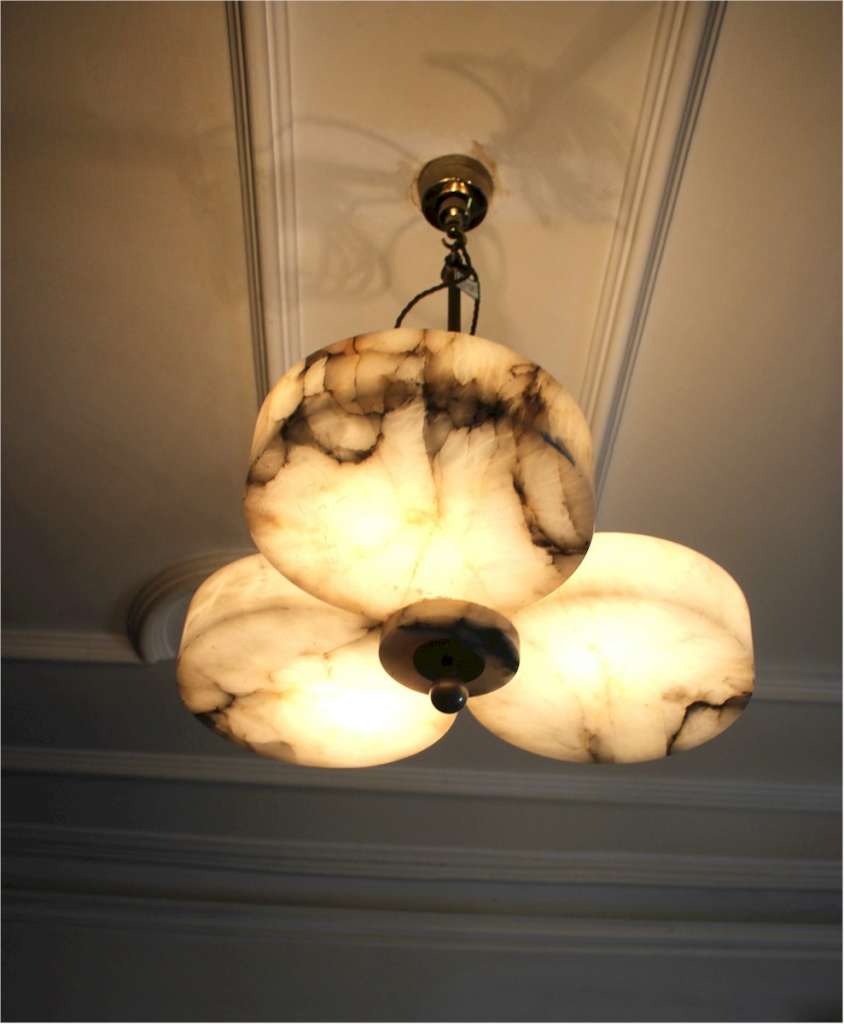 Art Deco alabaster ceiling shade