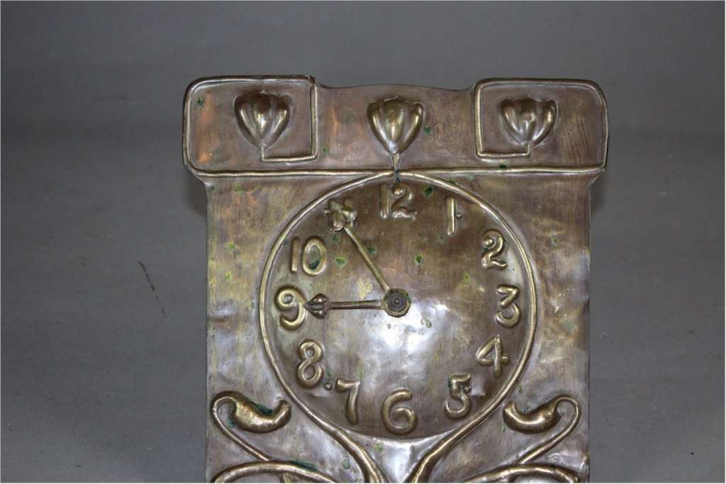 Brass arts and crafts wall clock c1900 Arts and Crafts Movement Art
