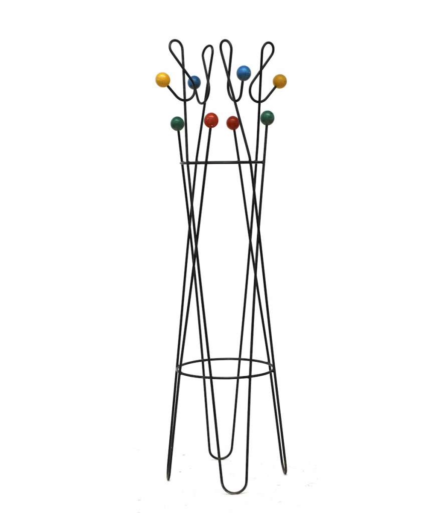 Mid Century 'Atomic' wrought iron coat stand