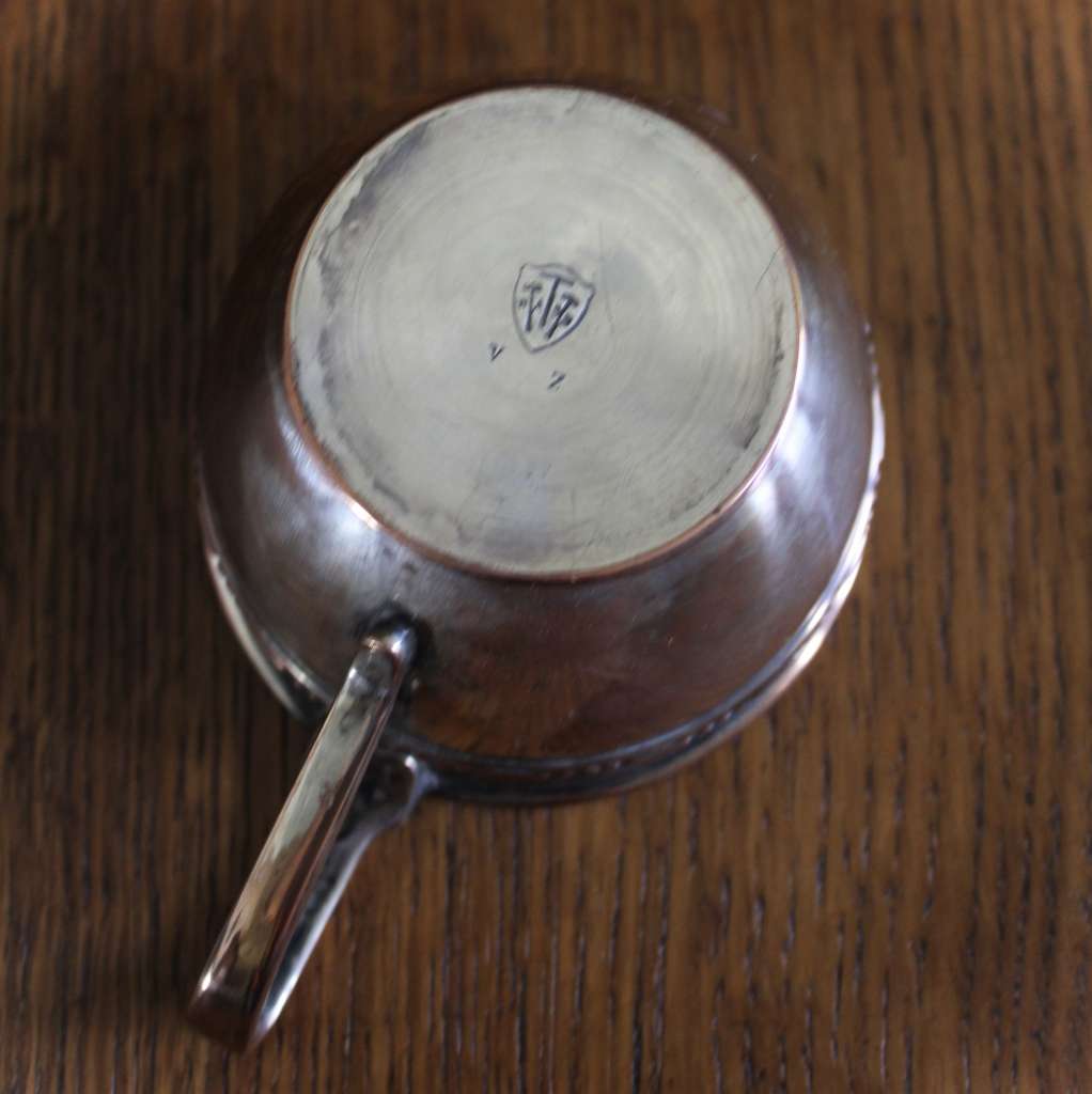 W.A.S Benson silver plated on copper milk jug