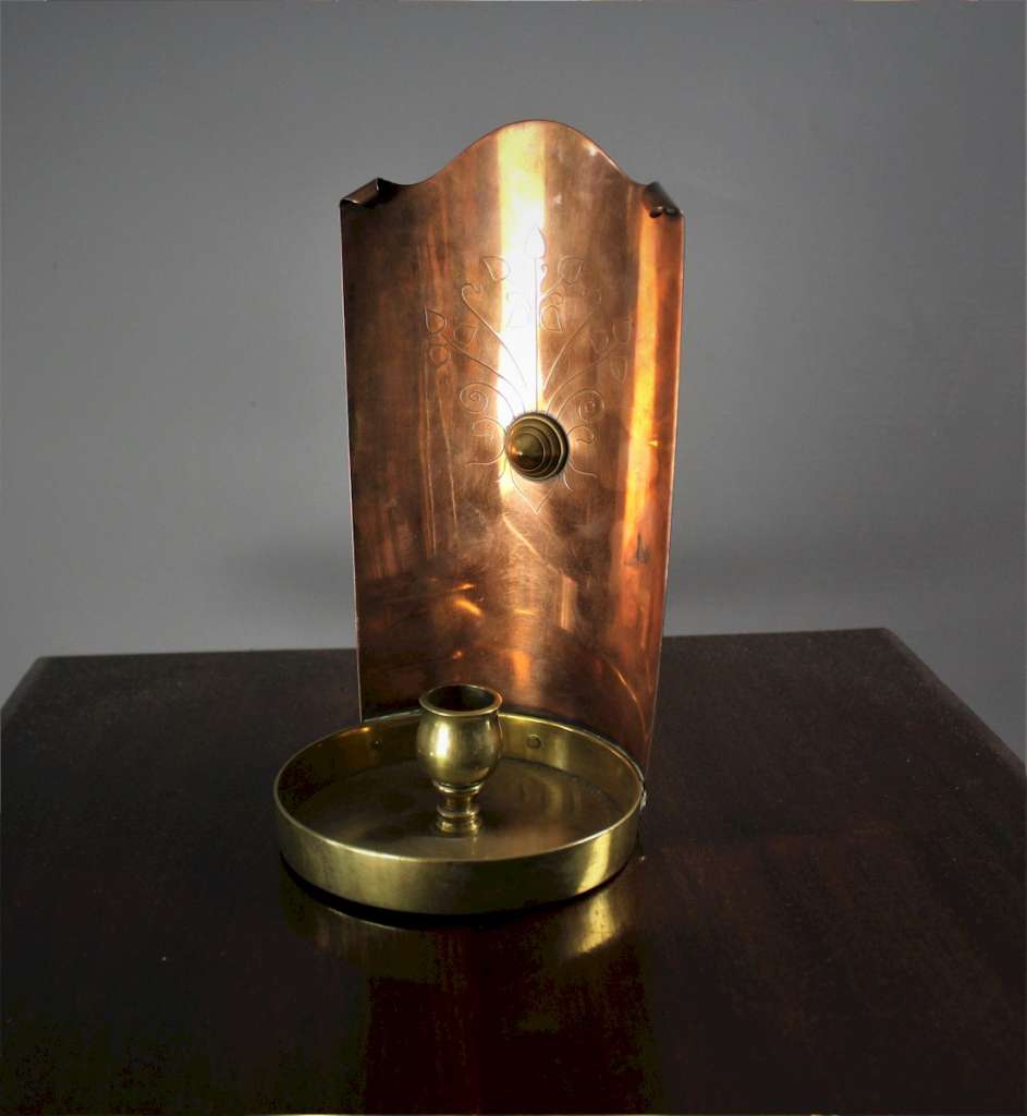 W.A.S Benson copper and brass candlestick