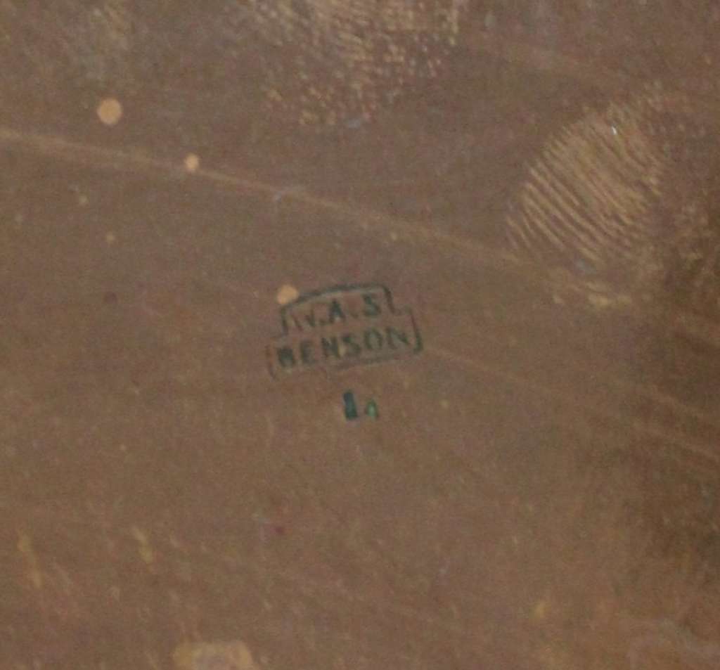 W.A.S Benson arts and crafts Lily Pad copper tray