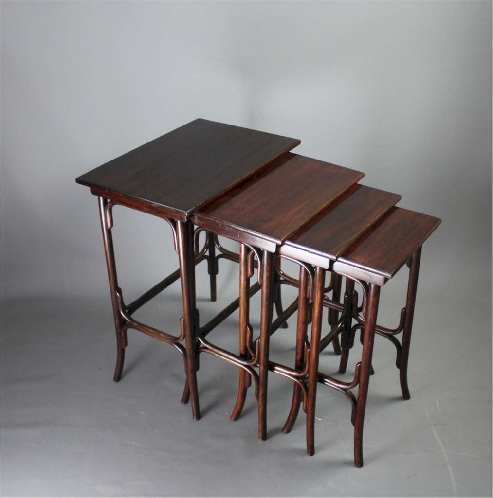Bentwood nest of four tables c1900 by Thonet