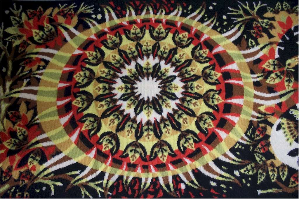 French “Aurore” Tapestry Rug in Wool by J.C. Bissery for Aubusson