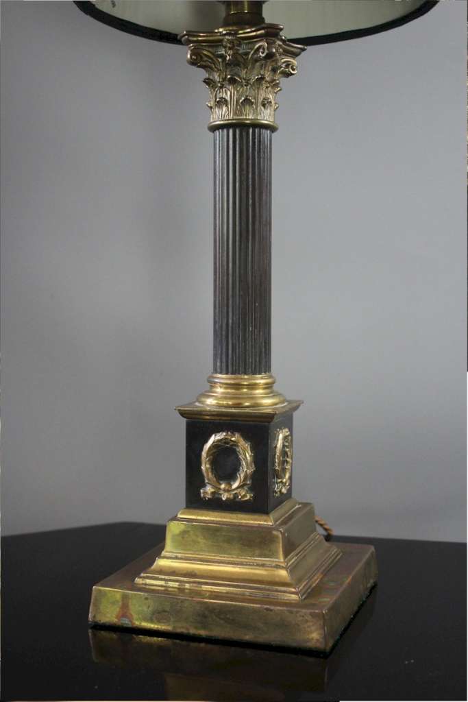 Empire Corinthian black Column Lamp Base,