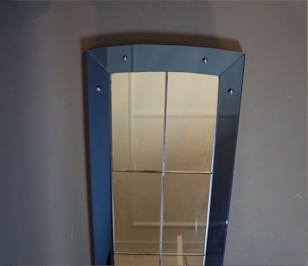 Art Deco blue framed mirror