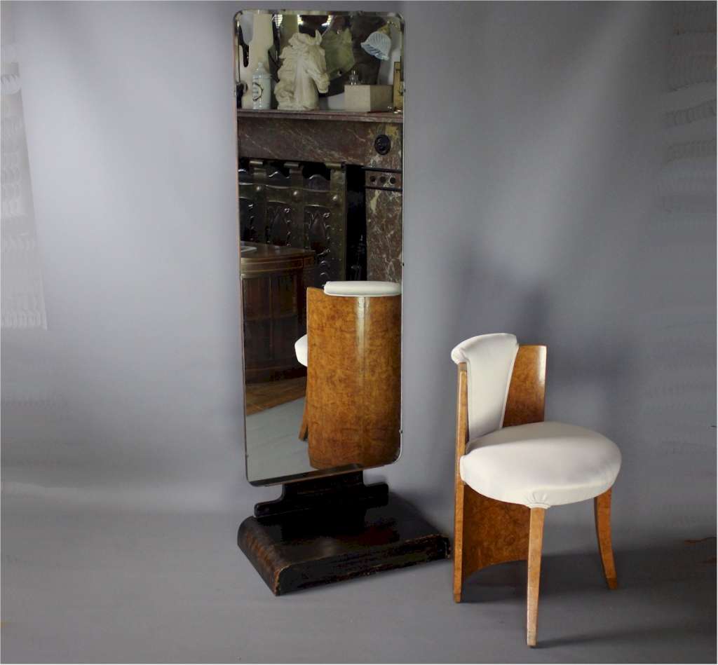 Art Deco Modernist cheval mirror by Bowman Bros