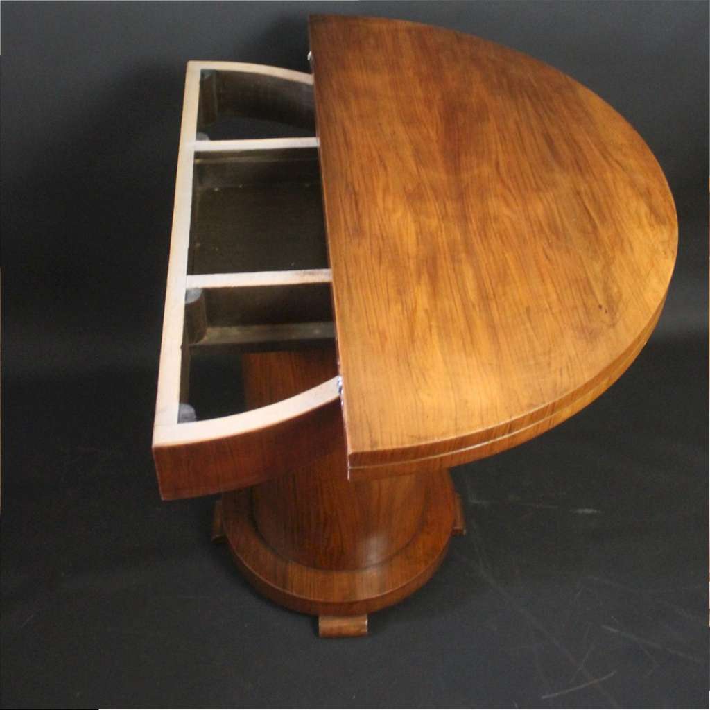 Art Deco walnut folding dining table by Bowman Bros