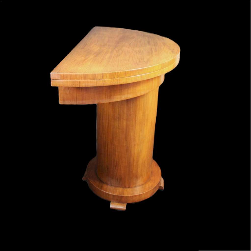 Art Deco walnut folding dining table by Bowman Bros