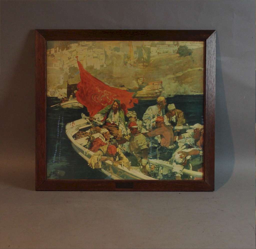 Period oak framed print 