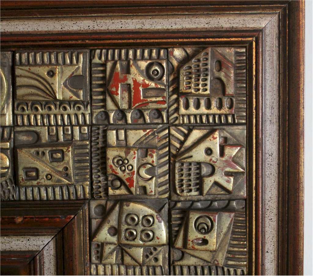 A Ron Hitchins Pottery panel mirror