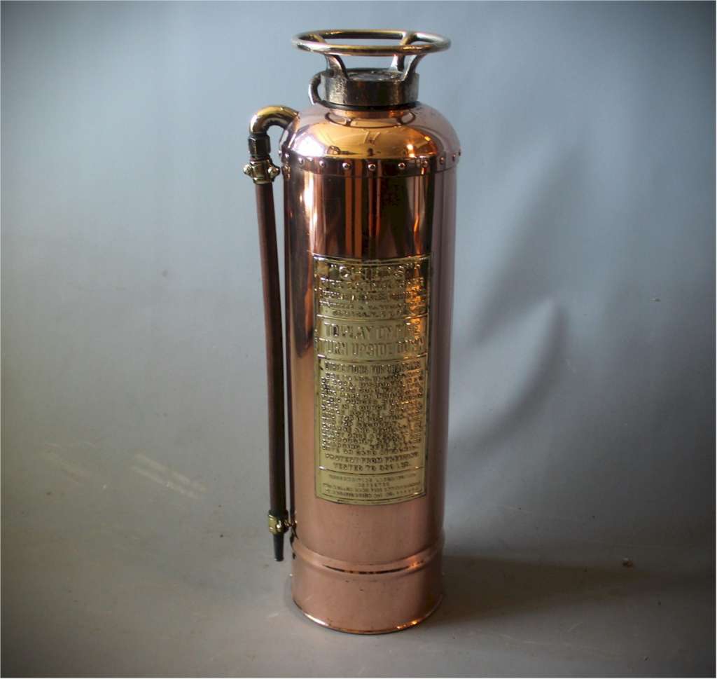 American polished brass fire extinguisher 1920's