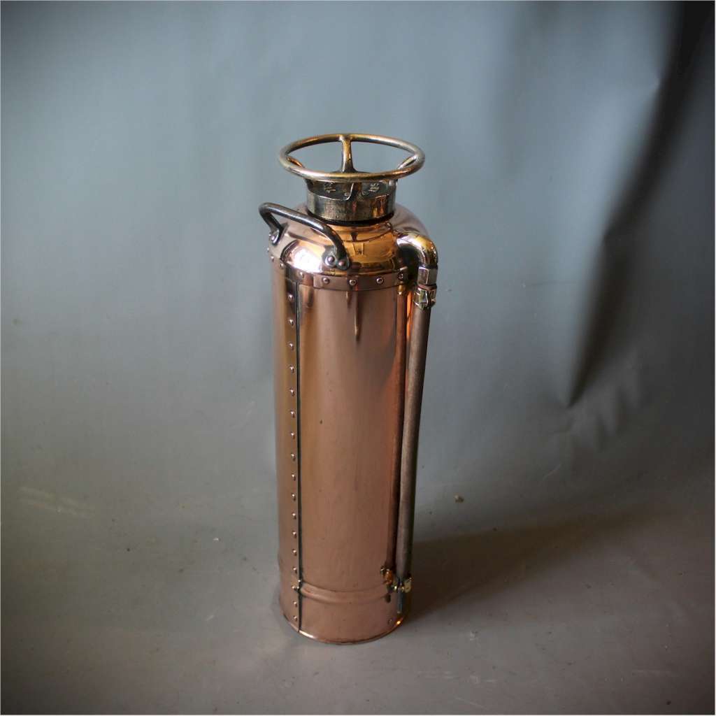 American polished brass fire extinguisher 1920's