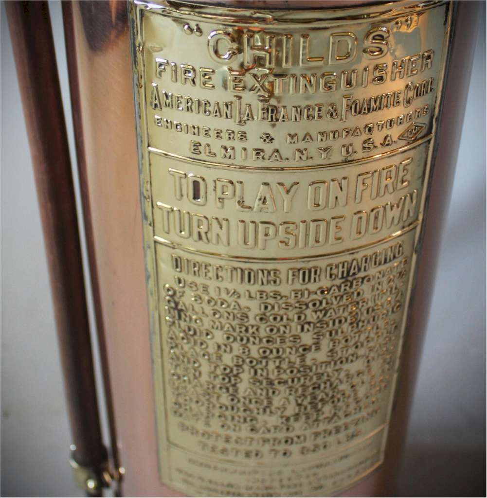 American polished brass fire extinguisher 1920's