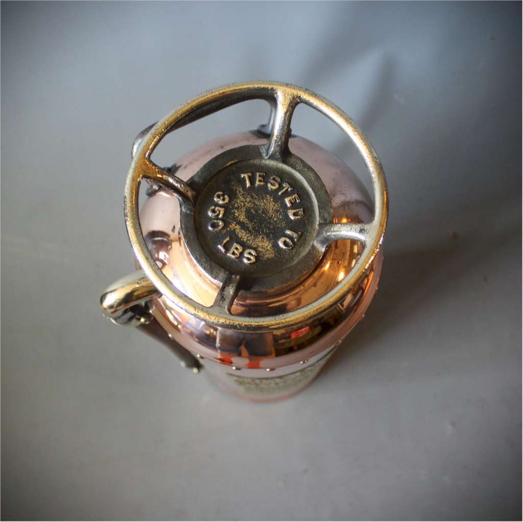 American polished brass fire extinguisher 1920's