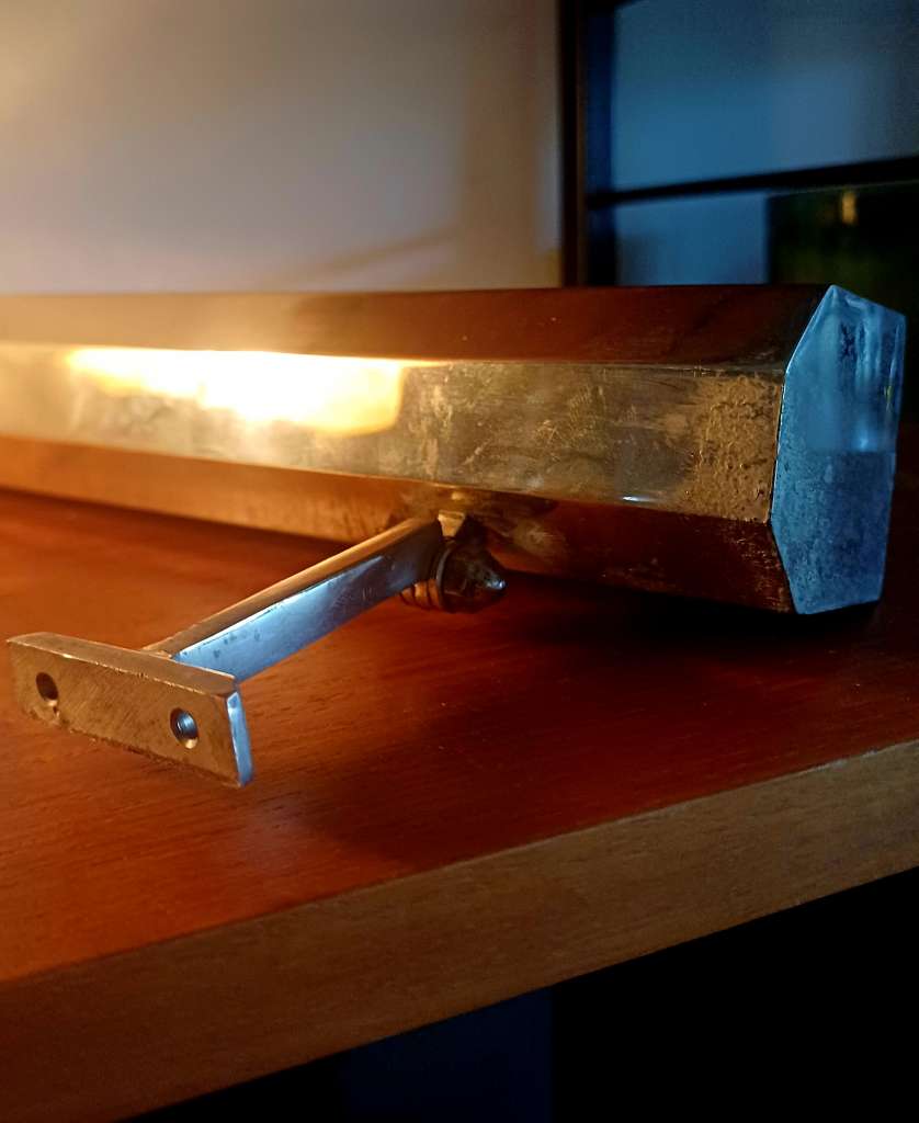 An Art Deco chrome picture light