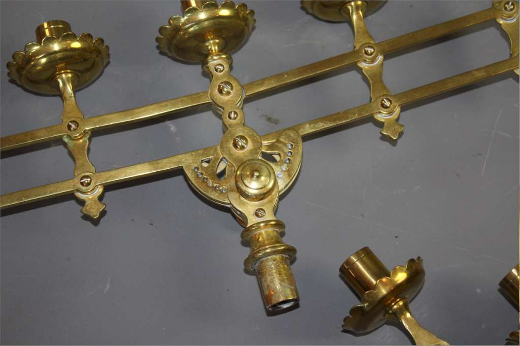 Victorian pair of  brass ecclesiastical adjustable candlesticks