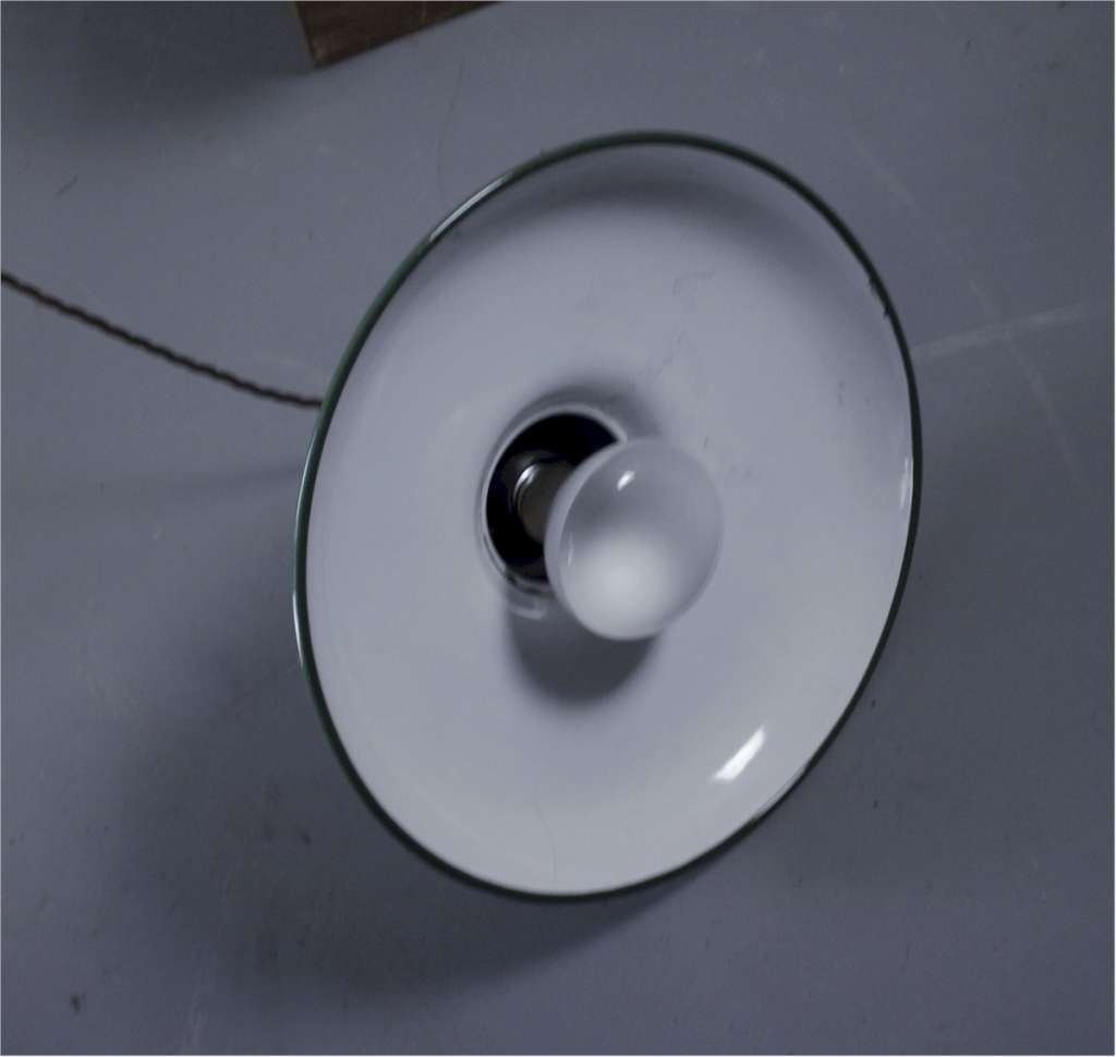 Crysteel iconic green enamel factory lamp shade by Benjamin