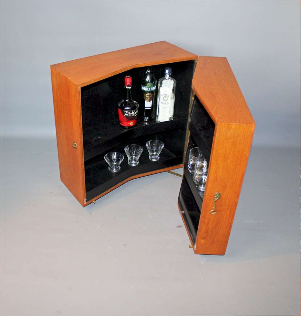 Mid Century Danish Teak folding bar.