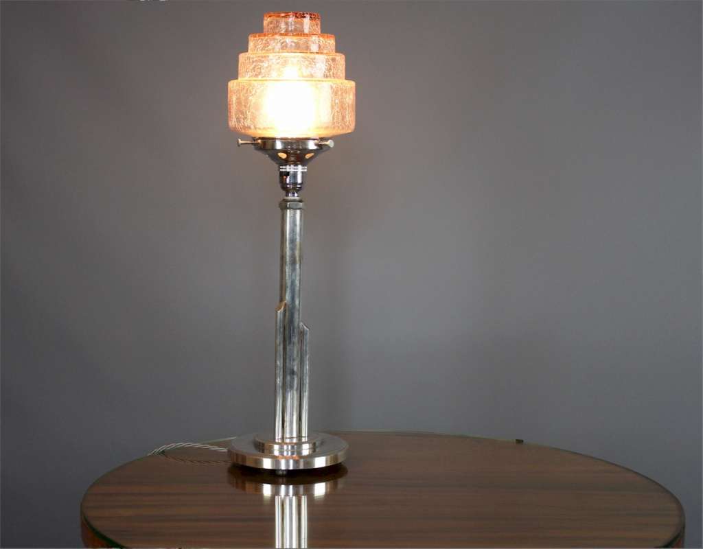 Art Deco stepped table lamp