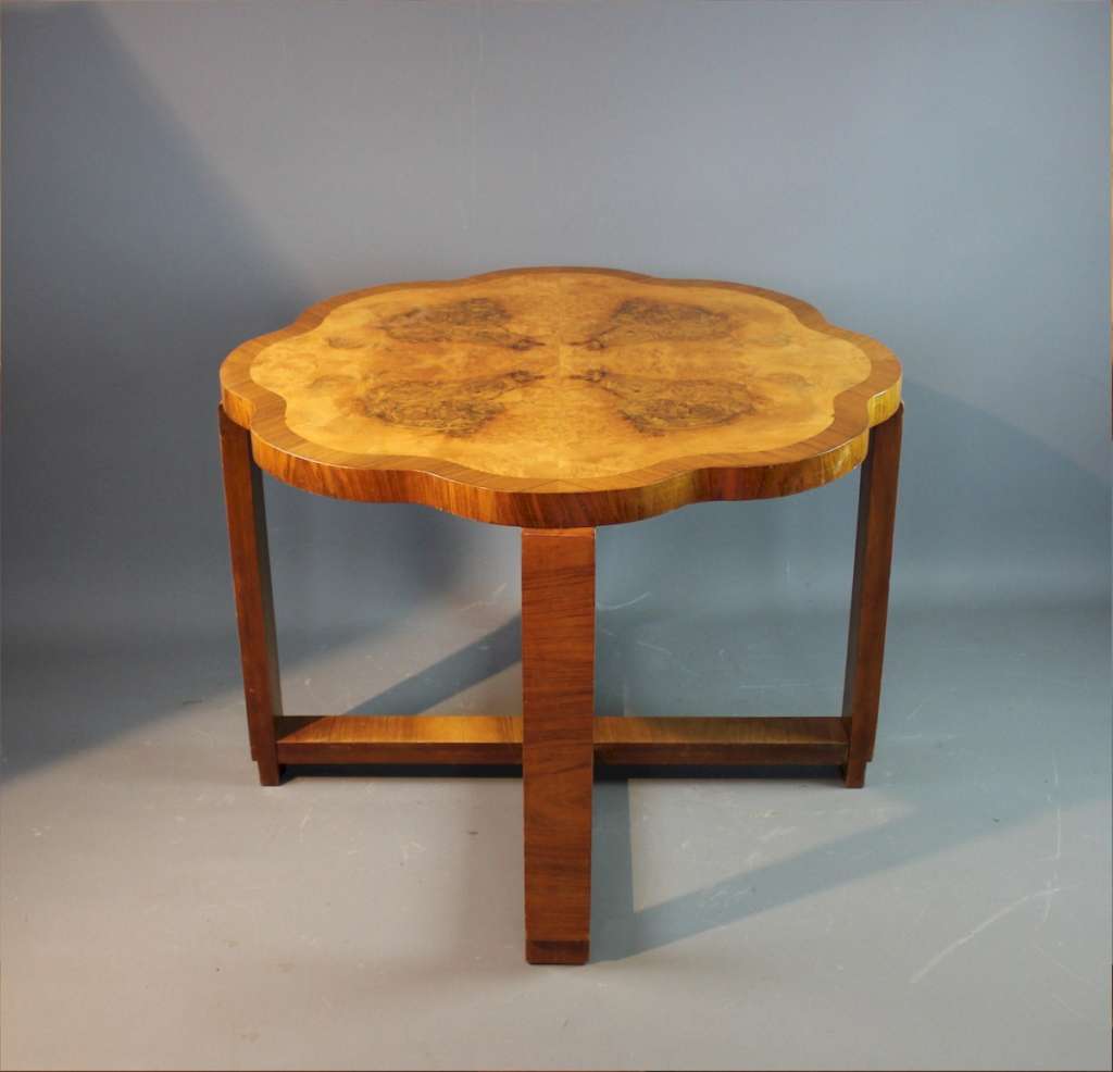 Art Deco figured walnut table Heals